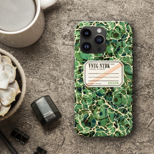 Vintage green composition notebook iPhone case by Piotr Kowalczyk Geek Updated